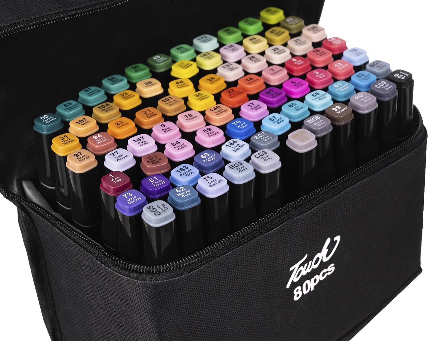 Set 80 markere colorate duble, scriere si evidentiere, geanta depozitare [7]
