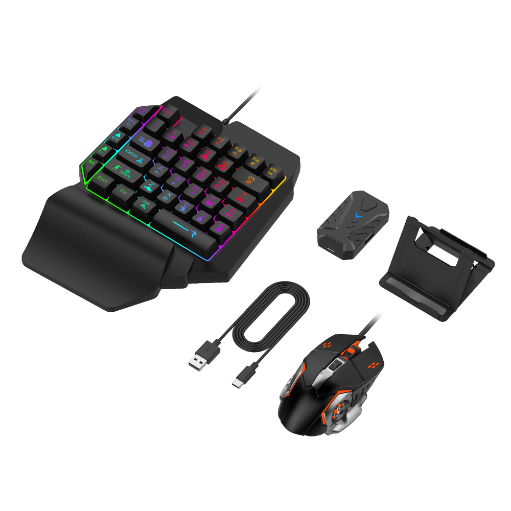 produce Think Edition Set video game combo, adaptor convertor, tastatura gaming, mouse,  compatibil telefoane mobile cu sistem de operare android - eMAG.ro