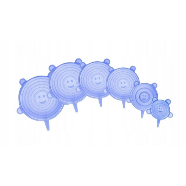 Set 6 Capace din Silicon Flexibile pentru Oale, Cratite, Caserole si Alimente, 6.5 cm, 9cm, 11cm, 13.5cm,15cm,19cm,albastru transparent [4]