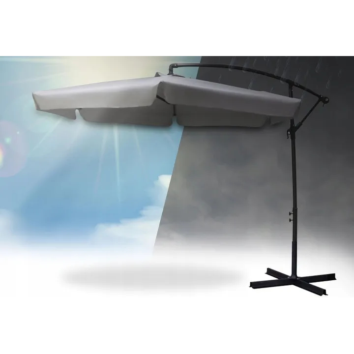 Umbrela pentru terasa si gradina, 350 cm, 6 segmente, inaltime si inclinare reglabila, bej 2 29877136