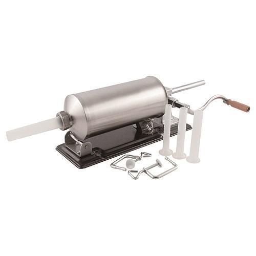 Masini de tocat manuale - Masina umplut carnati din inox, orizontala, incarcare 4 kg, 4 palnii