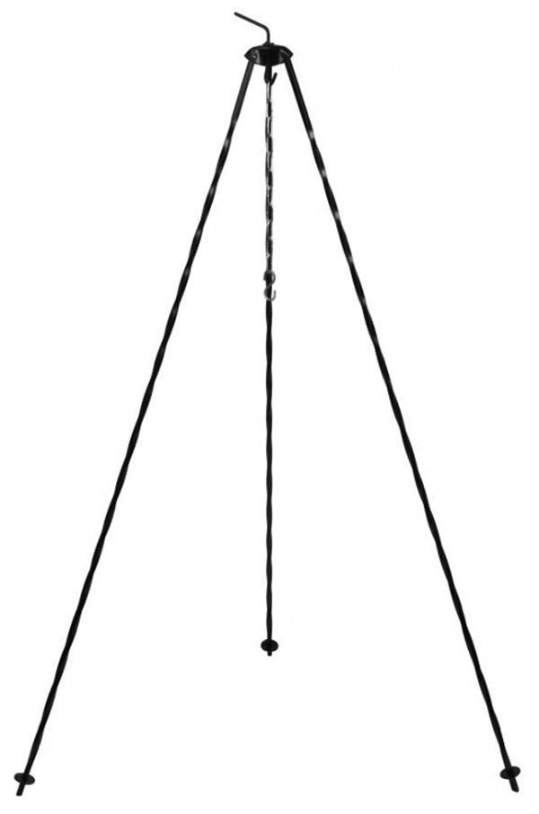 Ustensile gratar - Trepied din metal pentru ceaun, 120cm cu carlig si lant