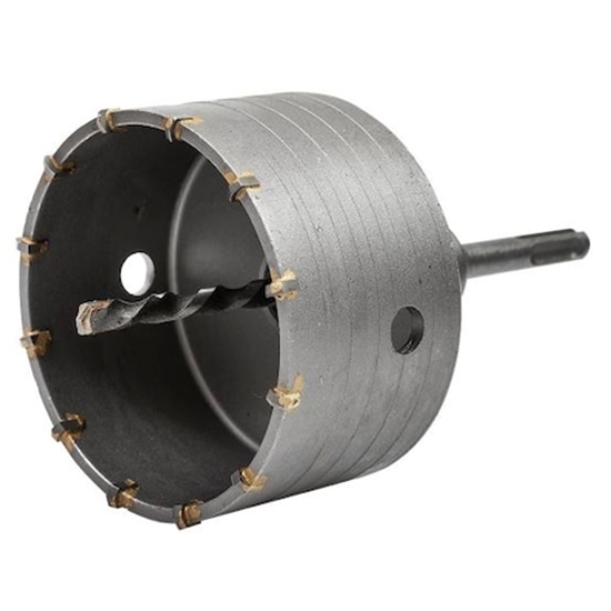 Seturi si accesorii pentru gaurit si insurubat - Carota zidarie cu dinti TC, diametru 150mm, prindere SDS+ si burghiu centrare