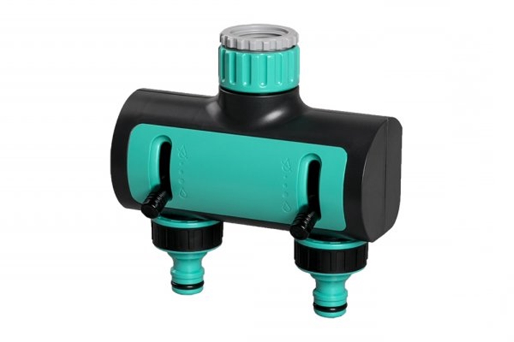 Produse EmagMarketplace - Adaptor robinet 3/4, cu 2 iesiri furtun, comutator on/off