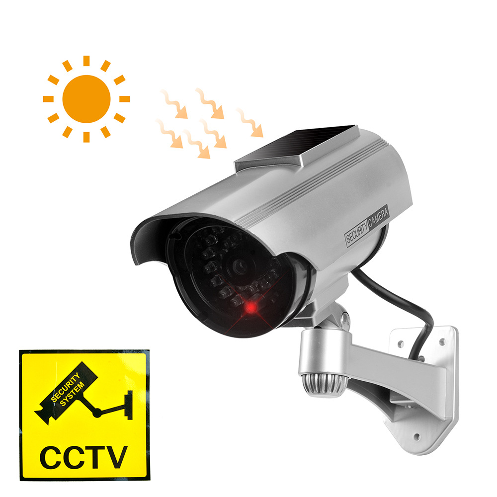 Camera de supraveghere falsa Loosafe® Burglar Pro, montaj interior/exterior, solara plus baterii, led noapte, sticker 