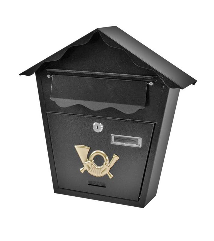 Cutii postale - Cutie postala Modern Black, neagra, 370x370x100mm