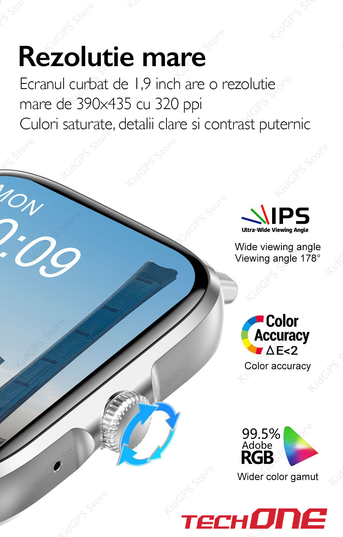 Ceas smartwatch barbati TechONE® DT102, 1.9 inch IPS HD Retina, display always ON, apel bluetooth 5.0, NFC, ritm cardiac inteligent, oxigen, difuzor, notificari, negru metalic