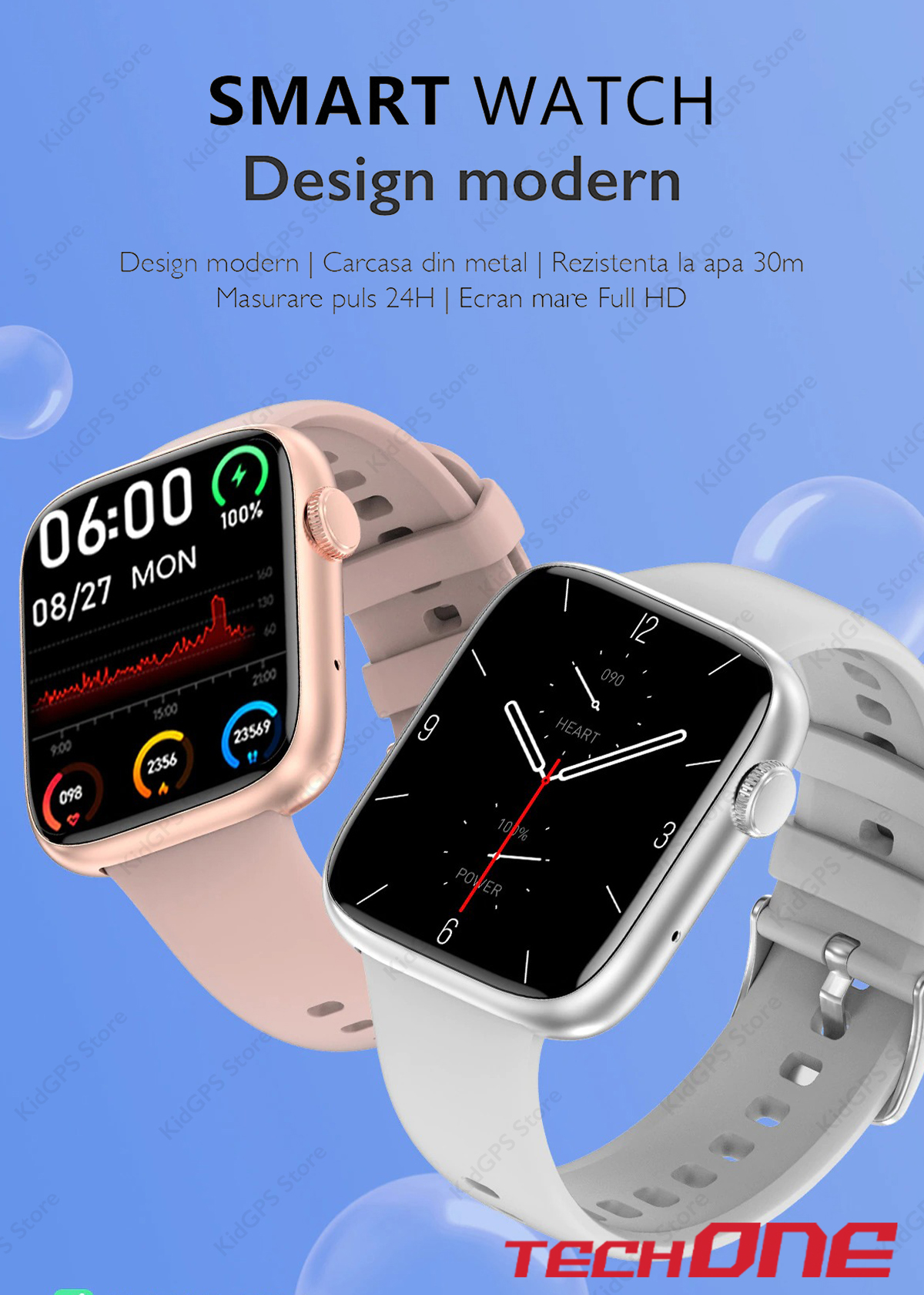 Ceas smartwatch femei TechONE® DT103, 1.9 inch IPS HD Retina, display always ON, apel bluetooth 5.0, NFC, ritm cardiac inteligent, oxigen, difuzor, notificari, gold