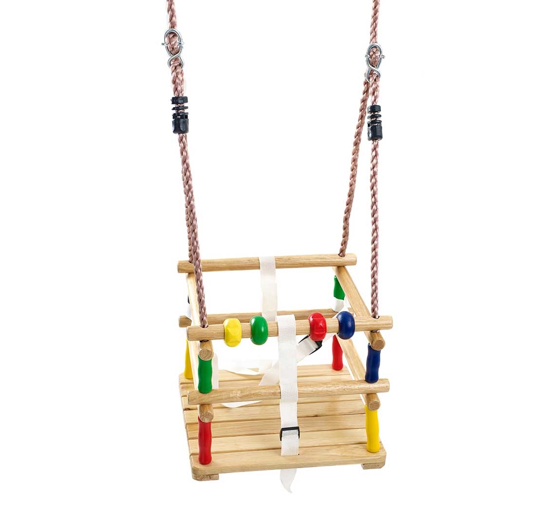 Leagan copii, din lemn ST Kids, 30x30 cm, max 30kg, franghie cu inele prindere 2m [2]
