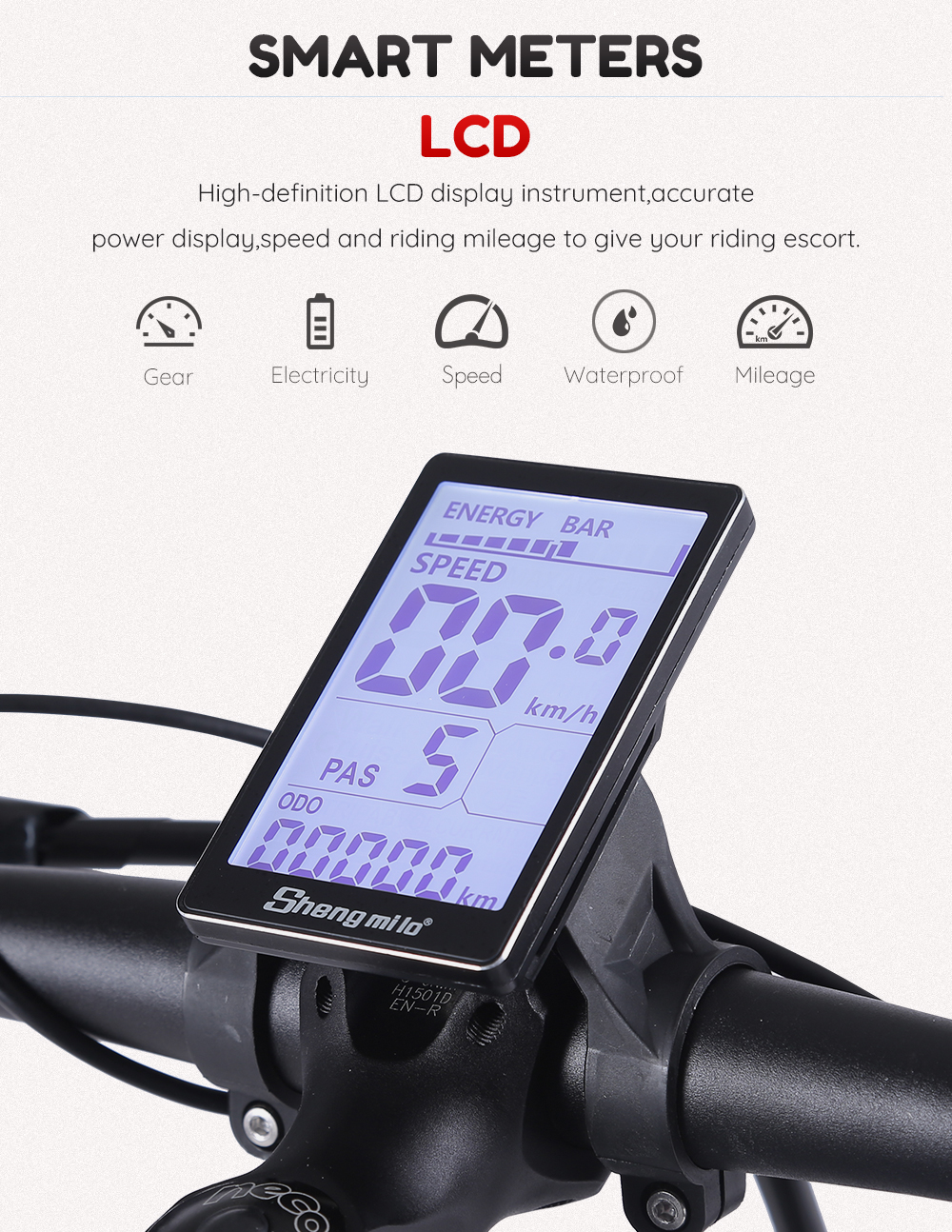 Bicicleta electrica MX02S, Shengmilo,, 26'', 1000W, 40KM/H, 7