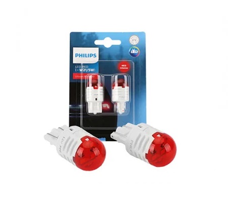 Becuri si sigurante auto - Set 2 becuri auxiliare cu LED 12 V, P21W Ultinon Pro6000Si Red Philips 40918