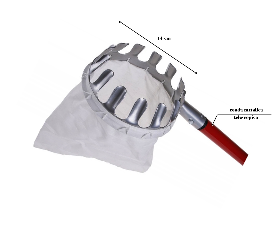 Culegator fructe cu coada telescopica din metal, lungime maxima 3m [1]