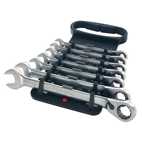 Chei si truse chei - Set 7 chei combinate Honiton, 10-19mm, inelare cu clichet reversibil