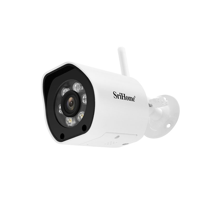 Camera de supraveghere video WIFI SriHome™ SH034 Pro, 5MP, dual band, interior/exterior, 4X zoom, rezistenta la apa, leduri lumina, sunet bidirectional, senzor miscare, alb