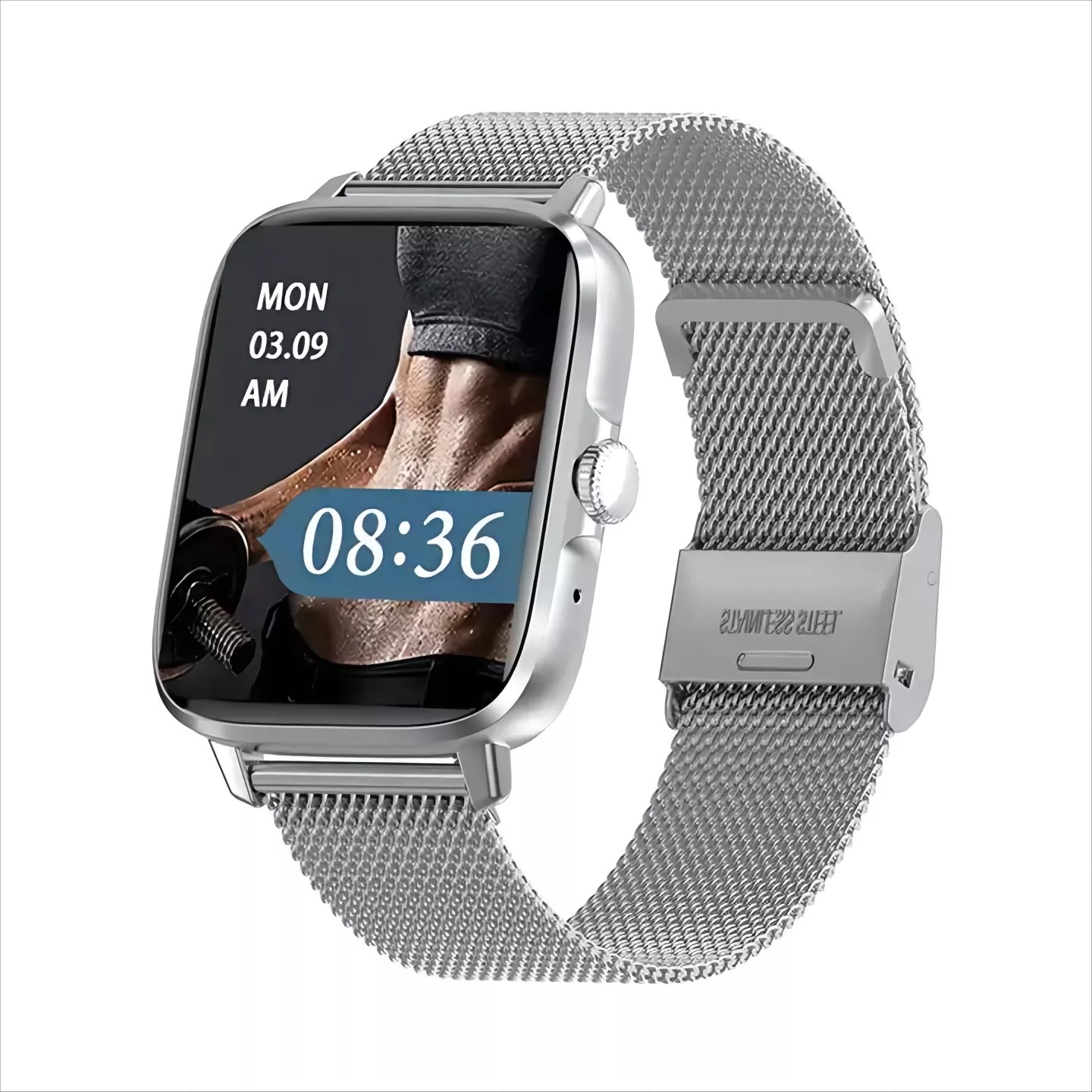 Ceas smartwatch TechONE® DT102, 1.9 inch IPS HD Retina, display always ON, apel bluetooth 5.0, NFC, ritm cardiac inteligent, oxigen, difuzor, notificari, argintiu metalic