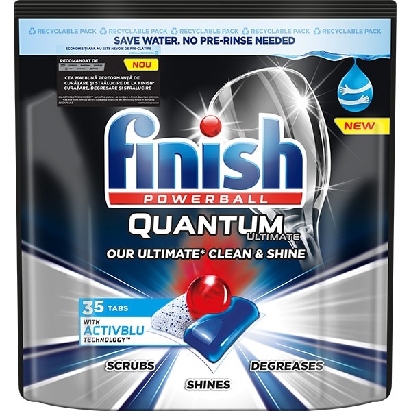 Concealment Matron audition Detergent pentru masina de spalat vase Finish Quantum Ultimate, formula de  curatare superioara, 35 spalari - eMAG.ro