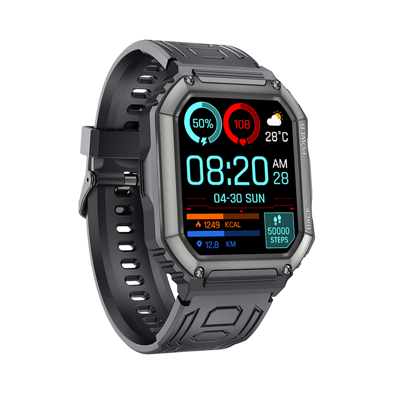 Ceas smartwatch barbati TechONE® KR06, 1.8 inch IPS Star HD, multi sport, apel bluetooth 5.0, agenda, ritm cardiac inteligent, oxigen, rezistent la apa IP67, difuzor, notificari, vibratii, negru