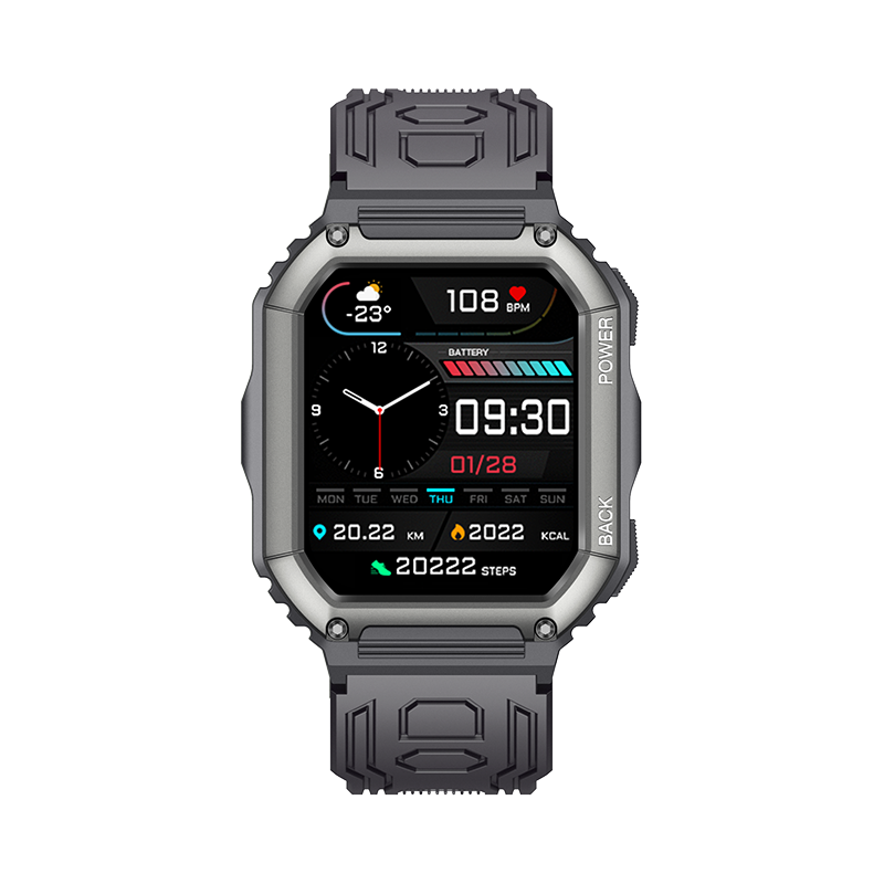 Ceas smartwatch barbati TechONE® KR06, 1.8 inch IPS Star HD, multi sport, apel bluetooth 5.0, agenda, ritm cardiac inteligent, oxigen, rezistent la apa IP67, difuzor, notificari, vibratii, negru