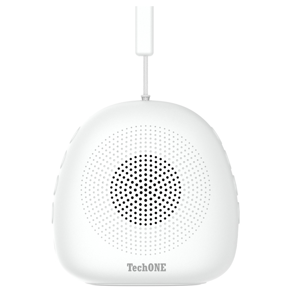 Dispozitiv Sunete Albe Techone® W17, sunete HD, pentru bebelusi si adulti, portabil cu snur, acumulator 1500mAh, timer, lumina de veghe, White Noise, Alb