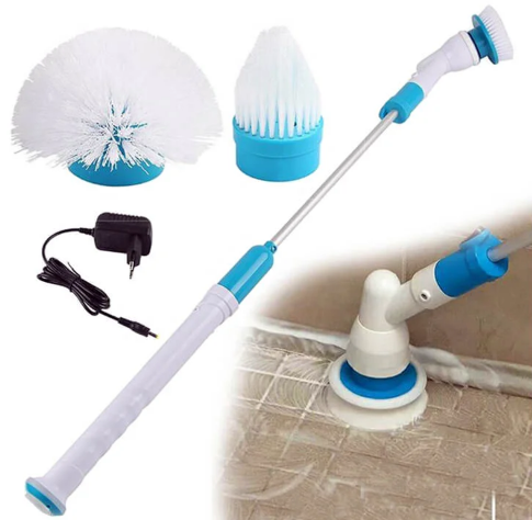 Set perie de curatere electrica, portabil, 4 capete interschimbabile, gri / alb - Aspiratoare, fiare de calcat & masini de cusut - atMag.ro