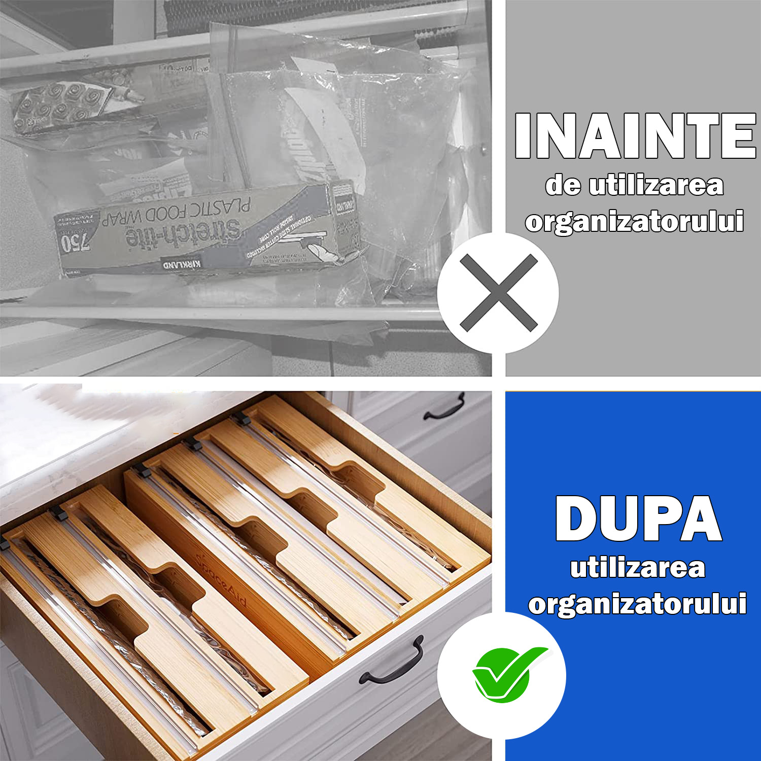 organizator folii in sertar