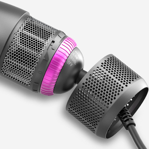 Perie de indreptat parul, AT PERFORMANCE®, 3 trepte de temperatura 60-180°C, functii de incalzire si indreptare, invelis ceramic, Purpuriu gri. - Aparate & Accesorii ingrijire personala - atMag.ro