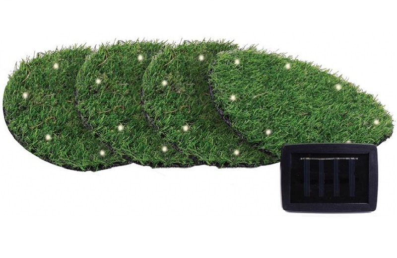 Lampi solare - Set 4 lampi solare cu iluminare LED, diametru 24 cm, AA
