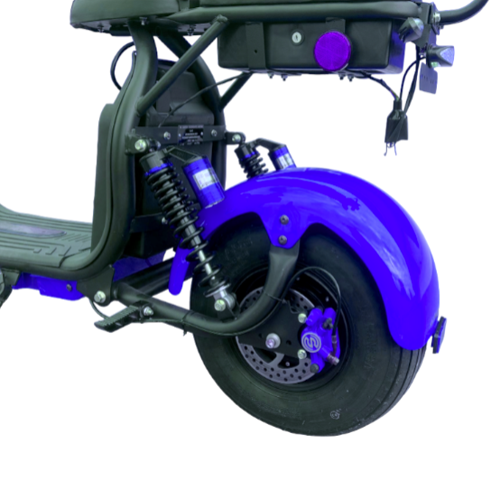 Scuter Electric AT PERFORMANCE Albastru, pentru 2 persoane, Autonomie 40 Km, Viteza maxima 45 km/h, Timp incarcare 5h, Baterie detasabila 20 Ah, Suspensie Fata-Spate, Putere motor 1500W - Scutere Electrice, Trotinete Electrice si Accesorii - atMag.ro
