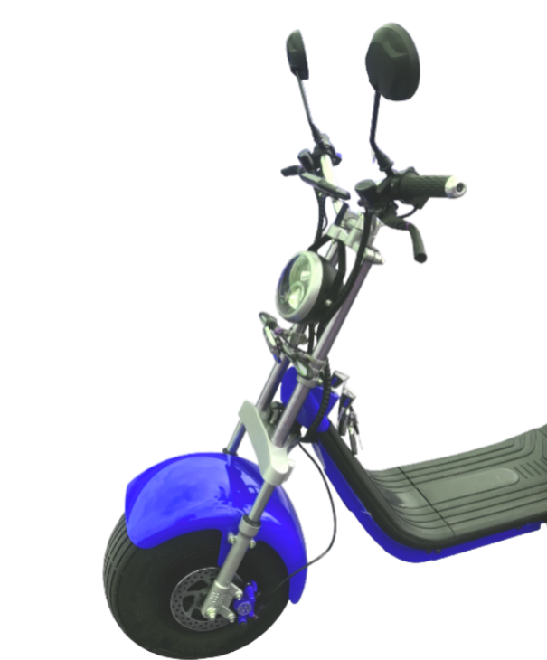 Scuter Electric AT PERFORMANCE Albastru, pentru 2 persoane, Autonomie 40 Km, Viteza maxima 45 km/h, Timp incarcare 5h, Baterie detasabila 20 Ah, Suspensie Fata-Spate, Putere motor 1500W - Scutere Electrice, Trotinete Electrice si Accesorii - atMag.ro