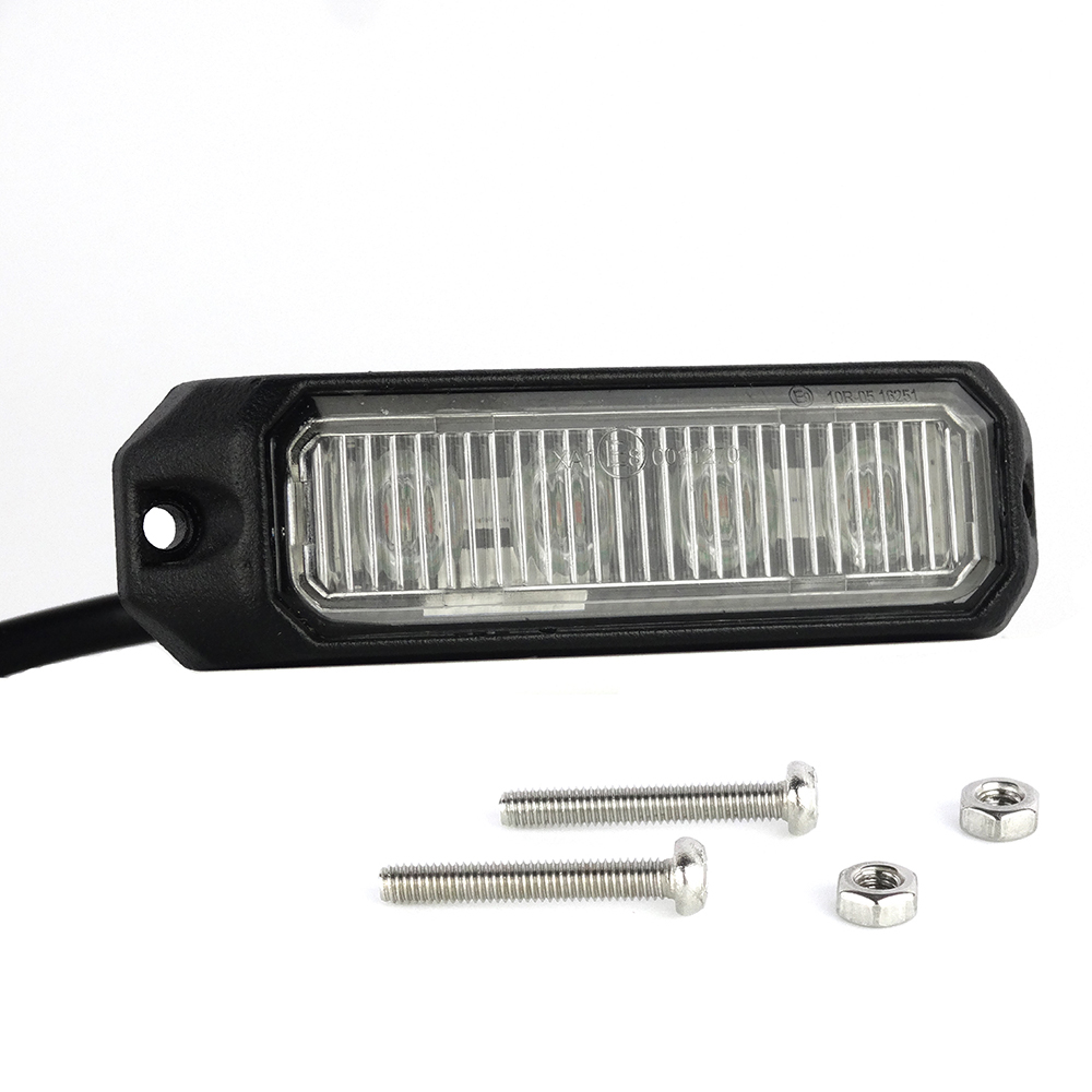 Proiectoare, Lampi & Leduri - Lampa Stroboscop de avertizare lumina portocalie 12/24v cu 4 Led 52026-4K-AMBER