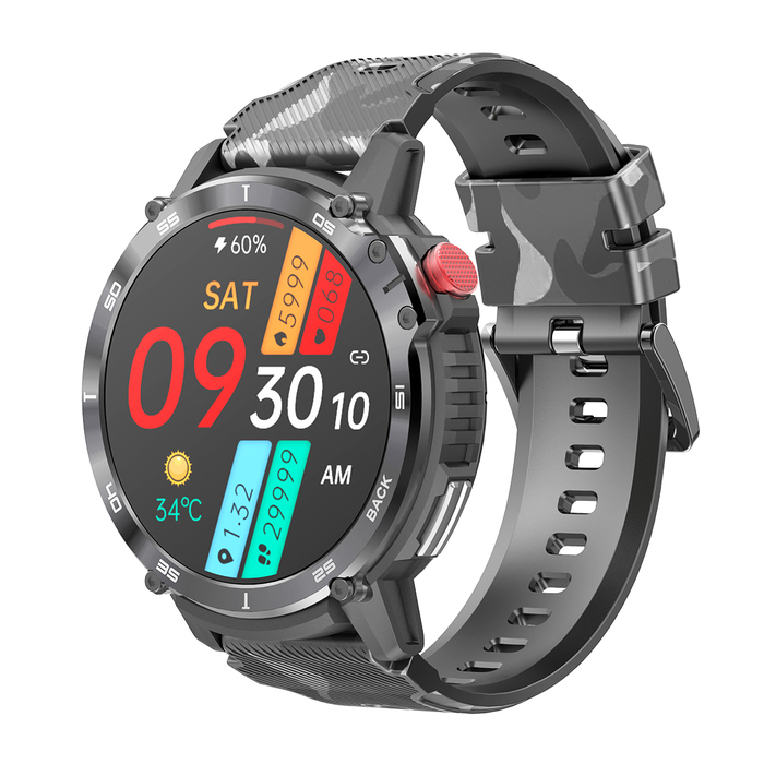 Ceas smartwatch barbati TechONE® C22 Ultra Men, 1.6 inch, apel bluetooth HD, multi sport, ritm cardiac multi point, tensiune, oxigen, carcasa metalica, difuzor, IP68, negru