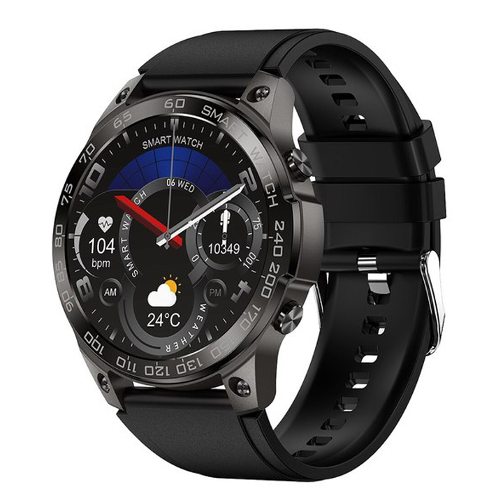 Ceas smartwatch barbati TechONE® DM50, 1.43 inch AMOLED, apel bluetooth 5.0  HD, multi sport, ritm cardiac multi point, tensiune, oxigen, carcasa metalica, difuzor, NFC, IP68, negru