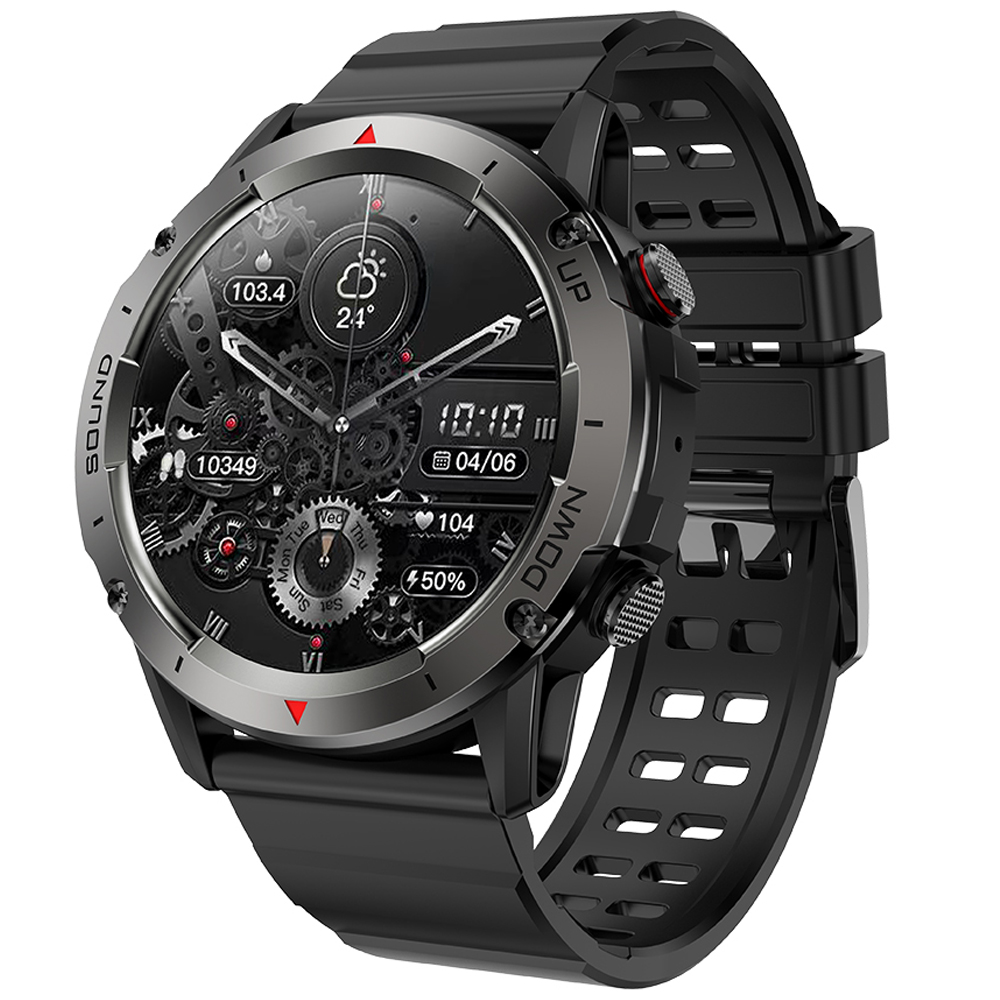 Ceas smartwatch barbati TechONE® NX9 Gorilla, 1.39 inch TFF IPS HD, multi sport, apel bluetooth 5.0  HD, ritm cardiac multi point, tensiune, oxigen, carcasa metalica, difuzor, IP68, negru