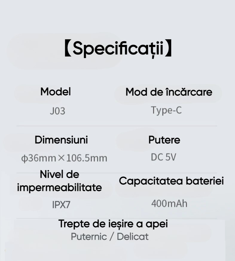 Kit Bideu Portabil Electric si Sticla, Presiune ajustabila, Reducerea Disconfortului provocat de Hemoroizi, Rezistenta la apa IPX7, Reincarcabil, USB Type-C, Alb 7 40368926