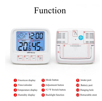 Termometru cu higrometru, ceas, alarma, At Performance, lumina fundal, baterii incluse alb - Termometre meteo - atMag.ro