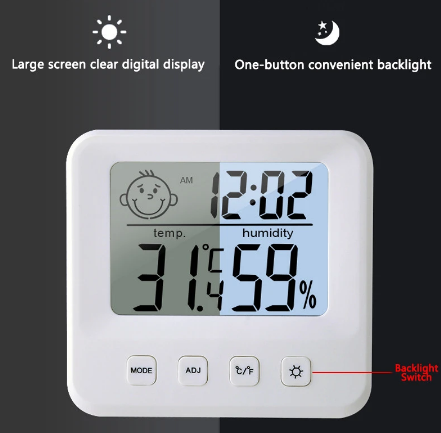 Termometru cu higrometru, ceas, alarma, At Performance, lumina fundal, baterii incluse alb - Termometre meteo - atMag.ro