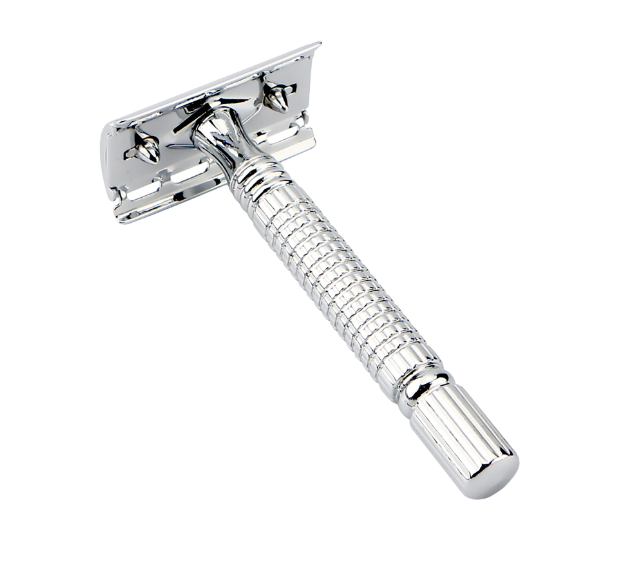 Produse - Aparat de ras clasic tip Safety Razor, inoxidabil, carcasa de protectie, set lame de schimb incluse, SUPER TRENDS®