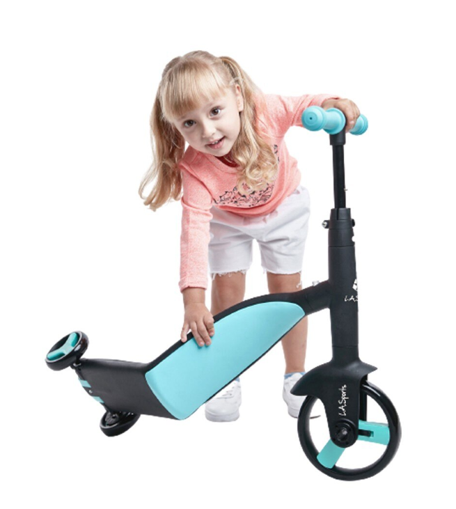 Tricicleta, 3 In 1, Pentru Copii, AT Performance, Cadru Otel, Ghidon Reglabil, Pedale Detasabile, Compartiment Depozitare, Sarcina maxima 25Kg, Negru/Albastru - Triciclete - atMag.ro