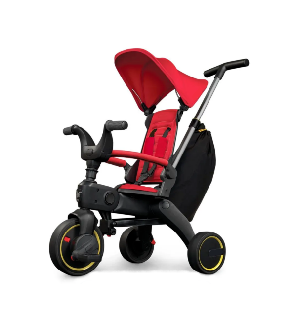 Tricicleta 4IN 1, At Performance, Centura Prindere, Bara Protectie, Piele ecologica, Suport Pahar, Pedale Detasabile, 6 luni+, Rosu / Negru - Triciclete - atMag.ro