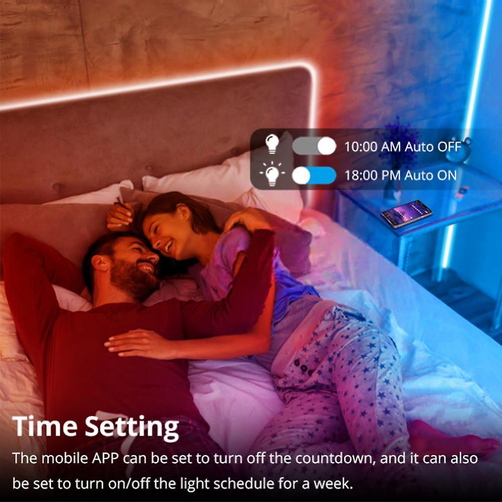 Banda Led Inteligenta 2M NEON cu Intensitate de Lumina si Culori Reglabile, Control prin Telecomanda cu 44 taste sau Aplicatie Mobila, 5050RGB, Sincronizare cu Muzica si Temporizator, utilizare exteri [3]