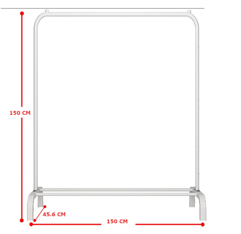 Suport de umerase pentru Haine Si Incaltaminte, AT Performance, 150 x 150 x 45.6 cm, Organizator, Metalic, Alb - Cuiere - atMag.ro