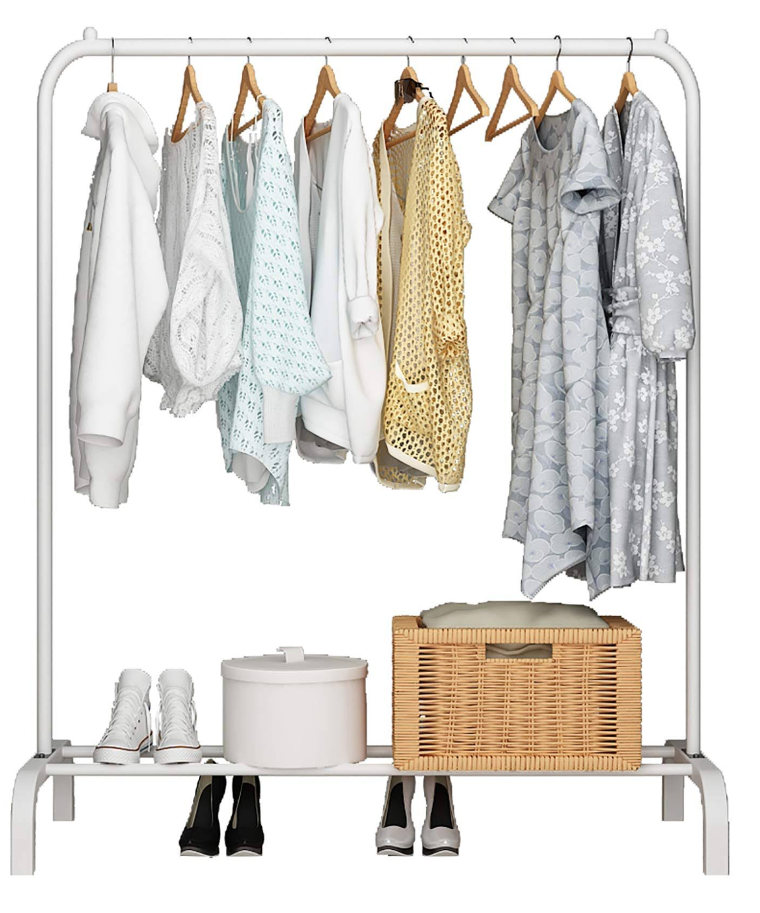 Suport de umerase pentru Haine Si Incaltaminte, AT Performance, 150 x 150 x 45.6 cm, Organizator, Metalic, Alb - Cuiere - atMag.ro