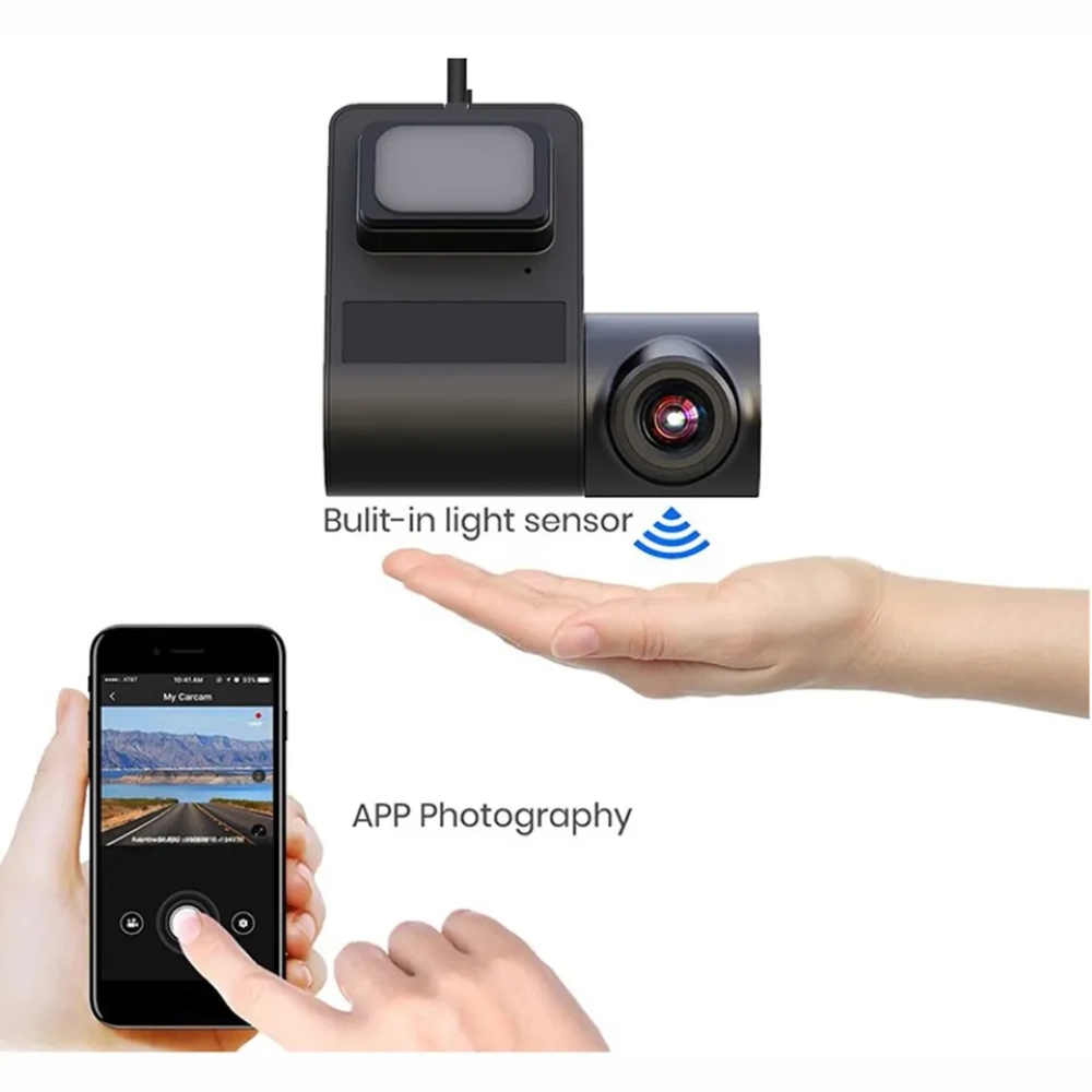 Camera auto DVR, smart, Dash Cam, 170 Wide Angle, 1080p, G-sensor, Wi-Fi, Negru [2]