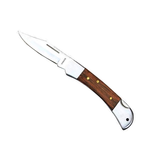 Produse EmagMarketplace - Cutit pentru camping si drumetii, maner lemn, pliabil, 130/225 mm
