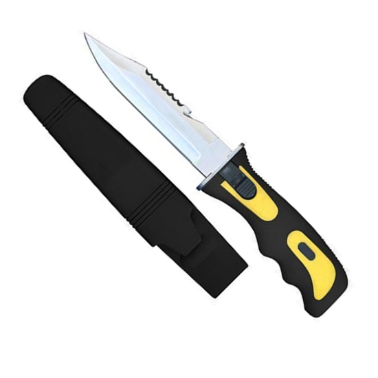 Produse EmagMarketplace - Cutit pentru pescuit, lungime totala 25 cm, teaca protectie plastic