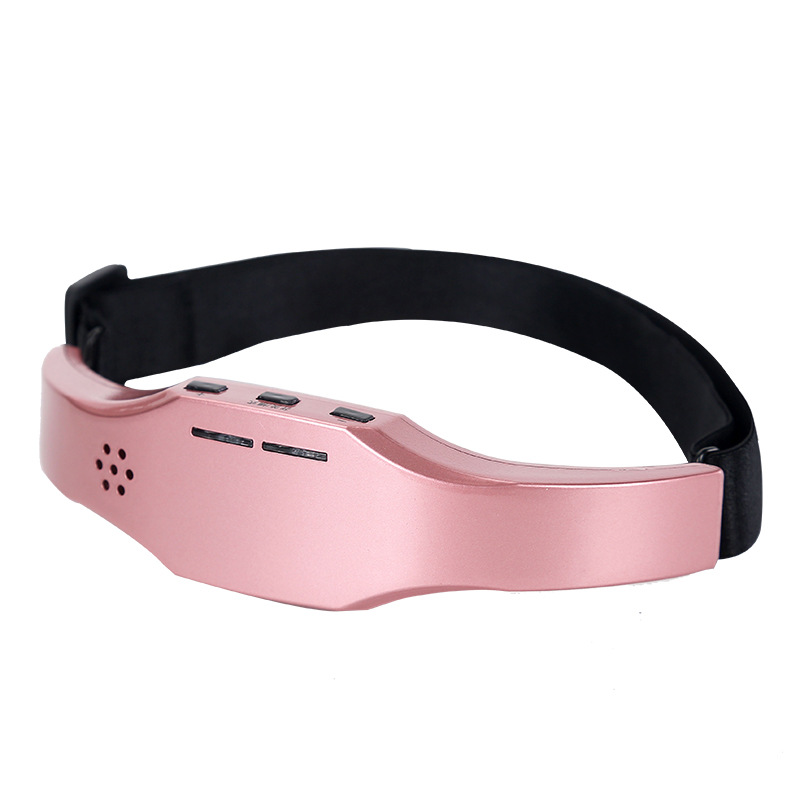 Produse EmagMarketplace - Aparat masaj terapeutic pentru cap AdyMel®, pentru somn linistit si ameliorare dureri, fizioterapie, electrostimulare, fara fir, roz