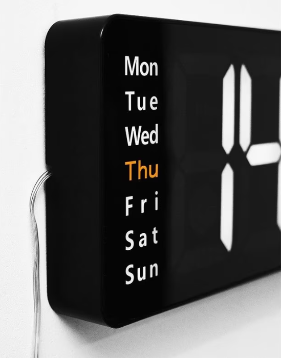 Ceas Digital de Perete, At Performance Cu Telecomanda, Termometru, Calendar, Temporizator, Alarma Dubla, Alimentare, Cablu/Baterie, Luminozitate Ajustabila LED, Alb - Ceasuri decorative - atMag.ro