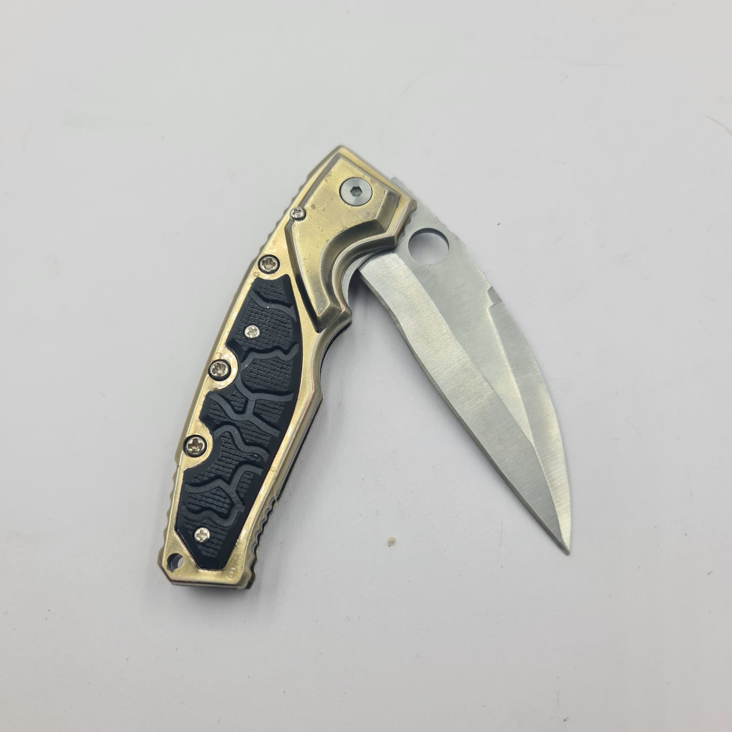 Briceag Curbat cu Deschidere Manuala, Maner Anti Alunecare, Agatatoare, 19 cm, Auriu 41350256.jpg