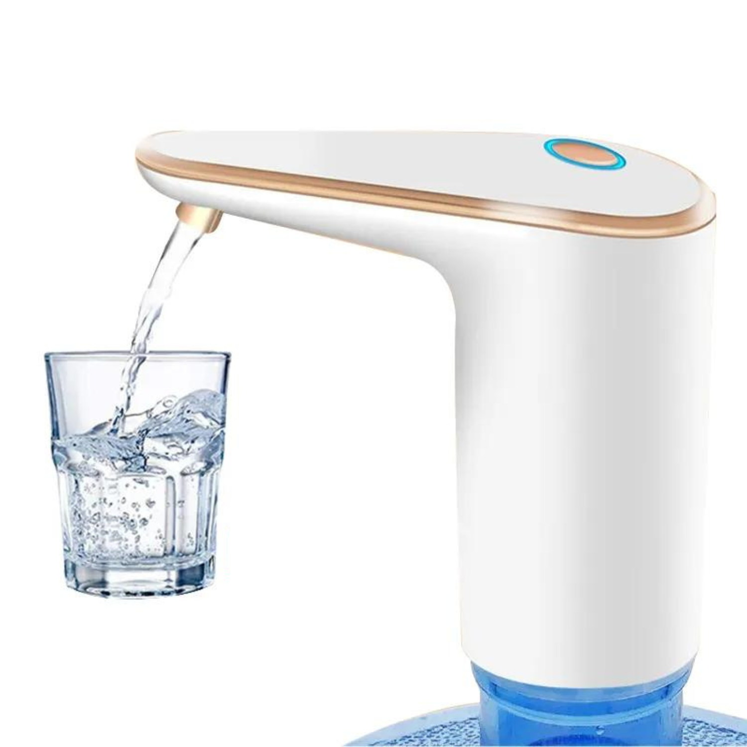 Pompa Electrica Apa, Dispenser/Dozator Bidon, Universala, 1200 mAh Baterie, Reincarcabila USB, Buton On/Off, Uz Casnic/Comercial, Alb 1 41379358