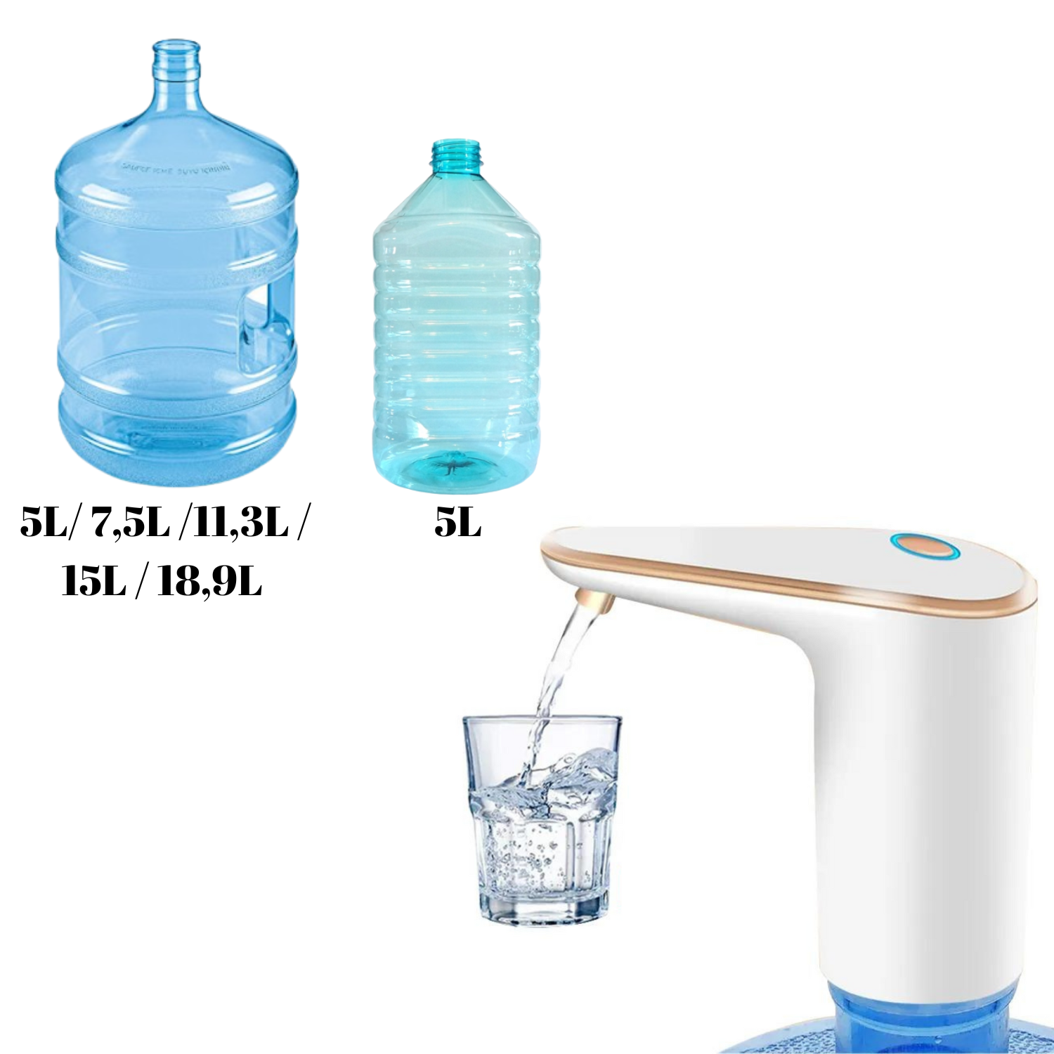 Pompa Electrica Apa, Dispenser/Dozator Bidon, Universala, 1200 mAh Baterie, Reincarcabila USB, Buton On/Off, Uz Casnic/Comercial, Alb 3 41379361